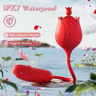 G Spot Anal Dildo Vibrator - Rose Toy Clitoral Vibrator for Women Squirting Orgasm, 3 * 10 Modes, Realistic Rotating Vibrator Ni