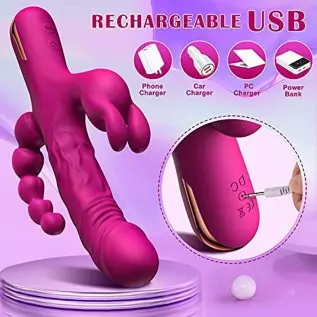 Dildo Rabbit Clitoral Vibrator, G Spot Anal Stimulation for Women, Adult Sex Toys with 10 Vibration Modes, 3 in 1 Realistic Vibr Dildo Rabbit Clitoral Vibrator, G Spot Anal Stimulation for Women, Adult Sex Toys with 10 Vibration Modes, 3 in 1 Realistic Vibr