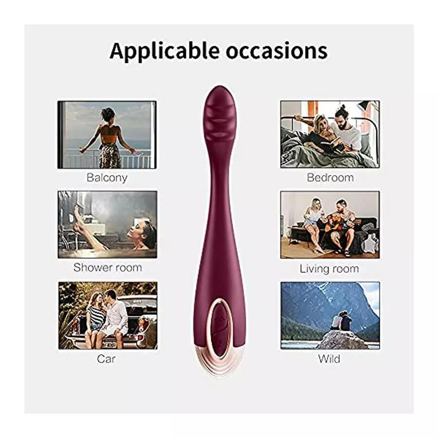 Finger Shaped G-Spot Vibrator for Women - Cawpink 7 Stimulation Modes & 2 Heating Functions, Flexible Dildo Finger Vibrators Adu