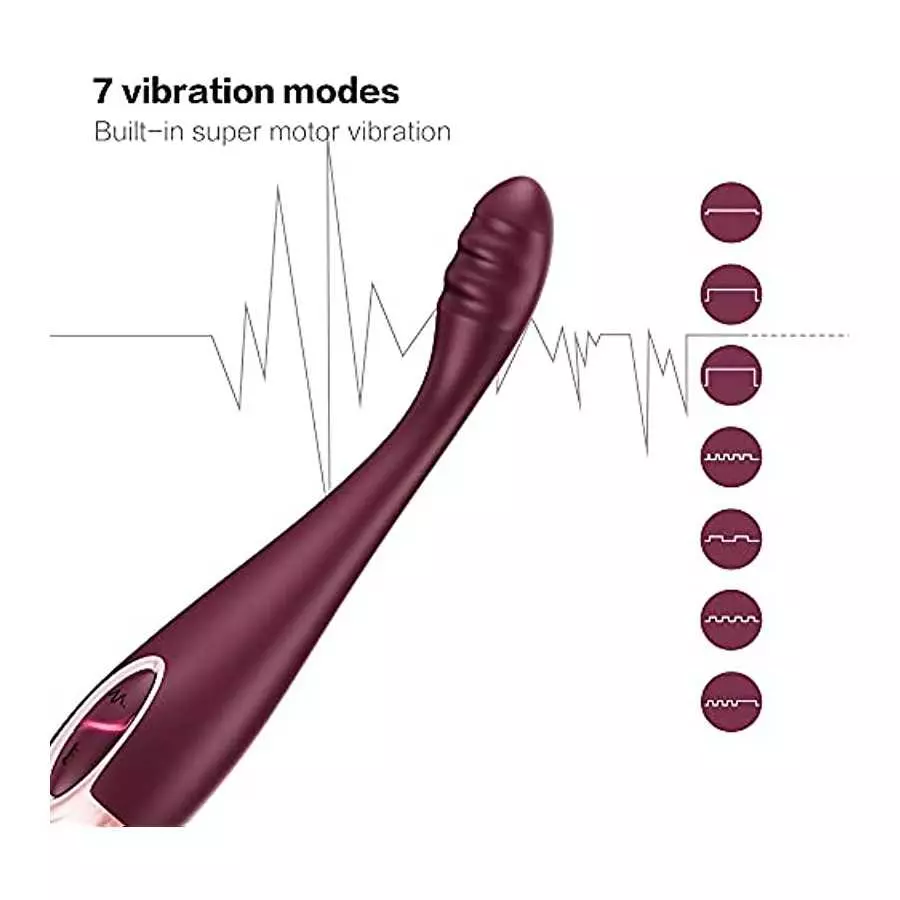 Finger Shaped G-Spot Vibrator for Women - Cawpink 7 Stimulation Modes & 2 Heating Functions, Flexible Dildo Finger Vibrators Adu