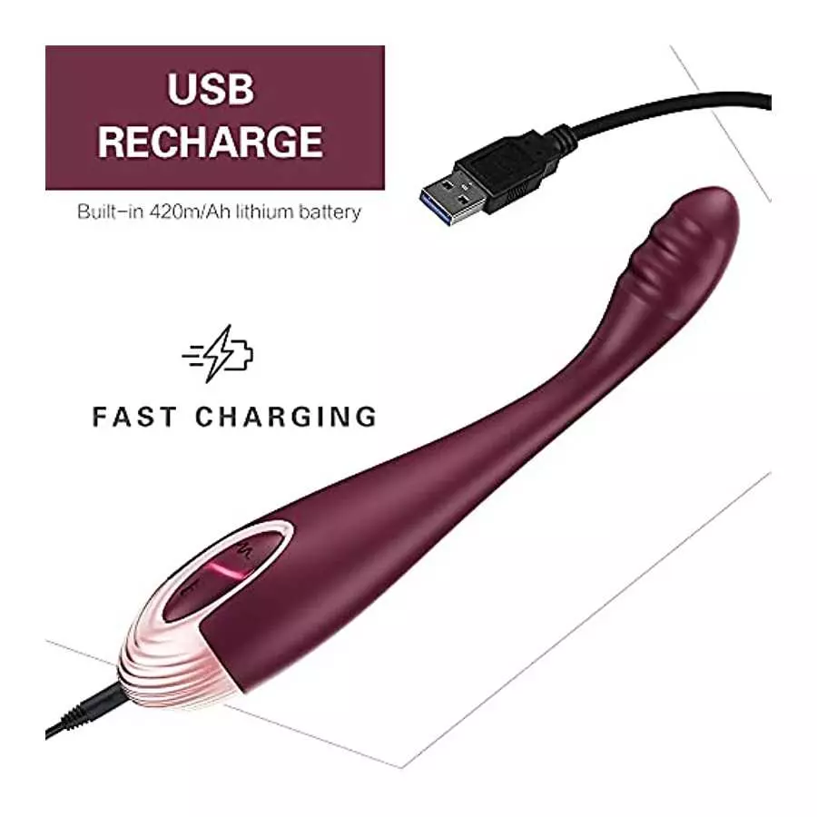 Finger Shaped G-Spot Vibrator for Women - Cawpink 7 Stimulation Modes & 2 Heating Functions, Flexible Dildo Finger Vibrators Adu