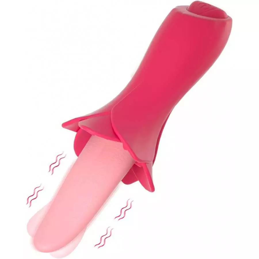 Rose Shaped Sex Toys for Woman Clitoral Sex Toys G Spot Vibrator 10 Modes, Flaffy Tongue Licking Vibrator Adult Sensory Toys Dil