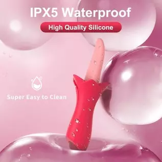 Rose Shaped Sex Toys for Woman Clitoral Sex Toys G Spot Vibrator 10 Modes, Flaffy Tongue Licking Vibrator Adult Sensory Toys Dil