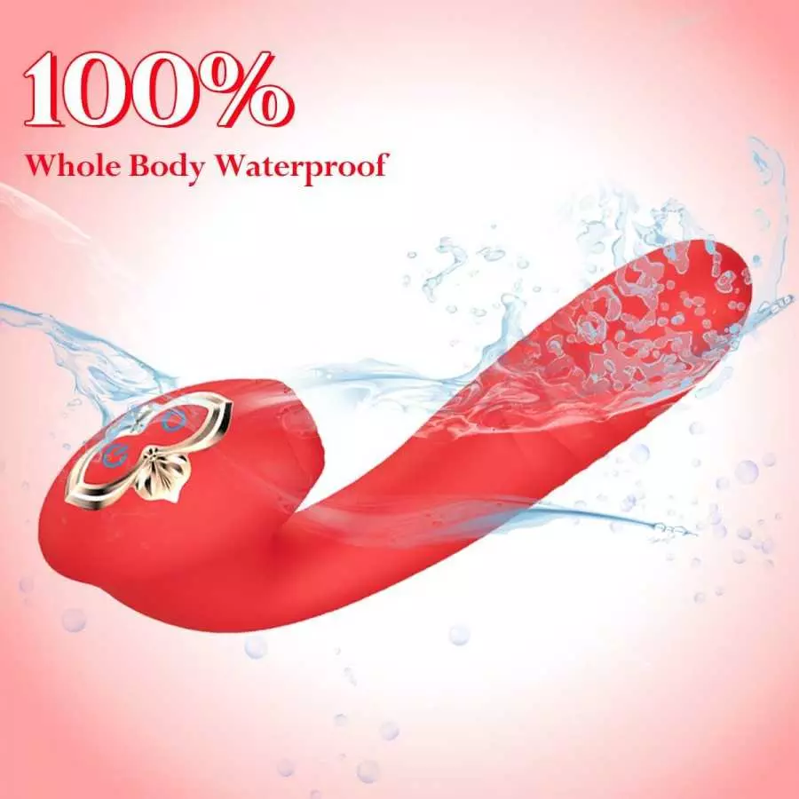 G Spot Clitoral Rose Vibrator Toy with 10 Mind-Blowing Tapping and 10 Thrusting Telescopic Modes for Clit and Vagina Stimulation