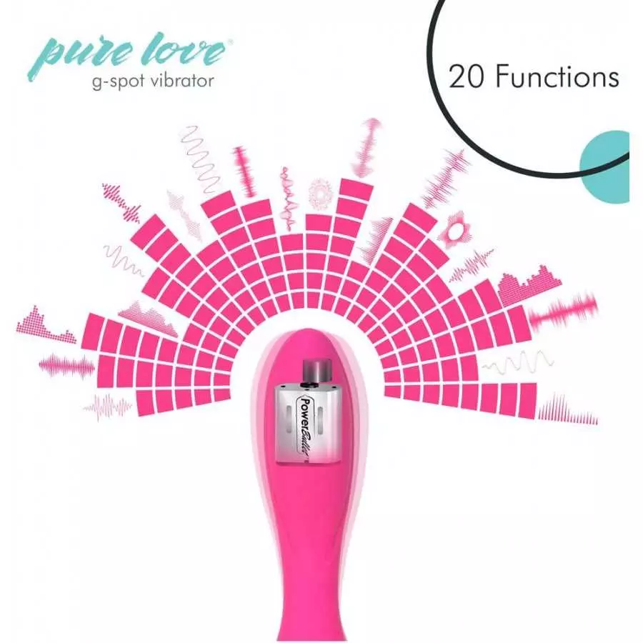 Pure Love G-Spot Silicone Vibrator Purple, Rechargeable, Water-Resistant and Multi Function, Adult Sex Toy