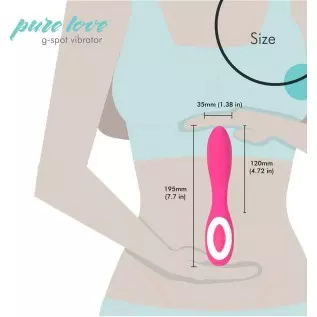 Pure Love G-Spot Silicone Vibrator Purple, Rechargeable, Water-Resistant and Multi Function, Adult Sex Toy