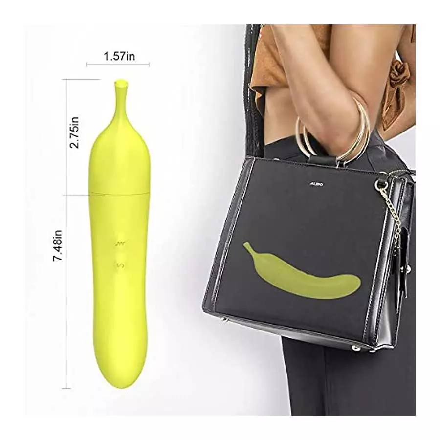 Banana Clitoral G-Spot Dildo Vibrator for Sexual Stimulation - Rechargeable Clitoris Nipple Stimulator Vaginal Anal Massager Adu