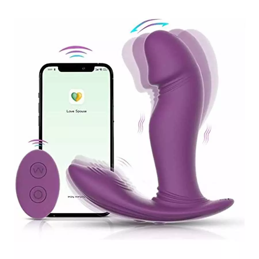 Buloqili Wiggling Wearable G Spot App Rose Vibrator Adult Sex Toys for Woman-Remote Control Panty Vibe Quiet Rechargeable Blueto