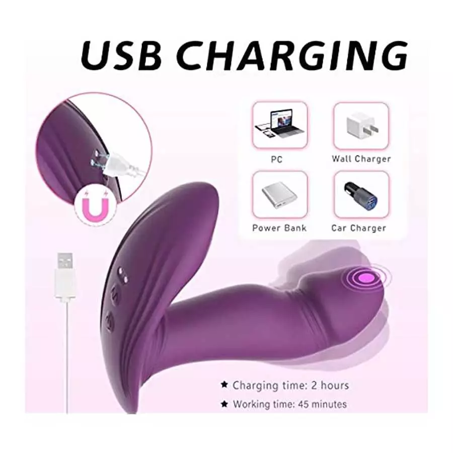 Buloqili Wiggling Wearable G Spot App Rose Vibrator Adult Sex Toys for Woman-Remote Control Panty Vibe Quiet Rechargeable Blueto