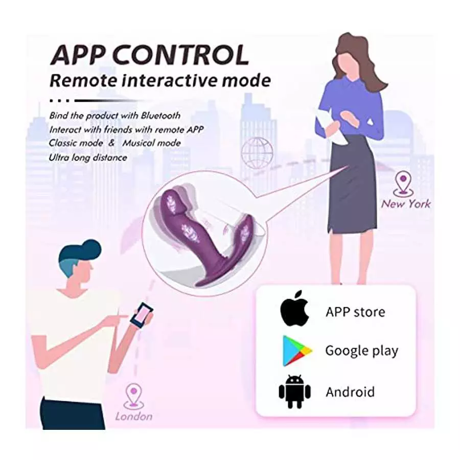 Buloqili Wiggling Wearable G Spot App Rose Vibrator Adult Sex Toys for Woman-Remote Control Panty Vibe Quiet Rechargeable Blueto