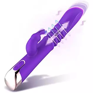 Thrusting Rabbit Vibrator Sex Toys for Women, 9.8" G-spot Vibrator with 3 Thrust & 7 Vibration Modes, Waterproof Clitoral Stimul