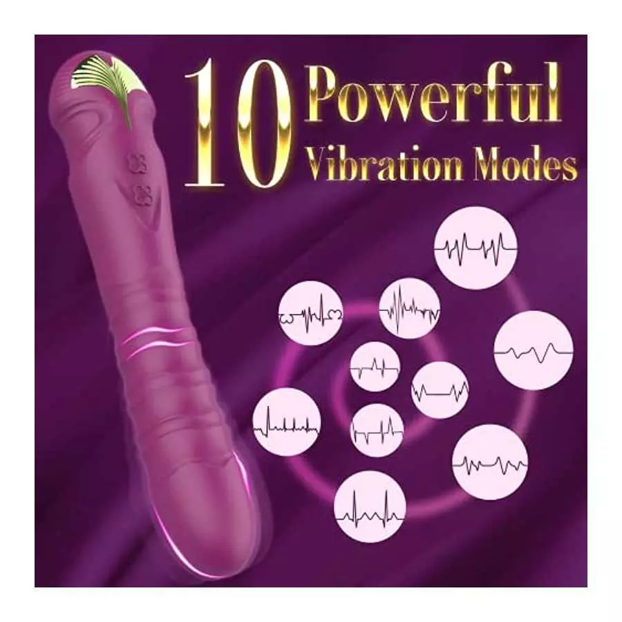 Vibrating G-Spot Dildo Vibrator Clitoral Vagina Anal Stimulator with 10 Powerful Vibration Modes, Waterproof Rechargable Persona