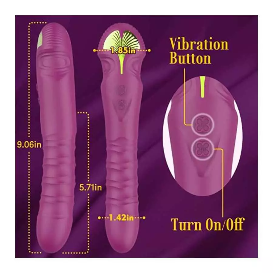 Vibrating G-Spot Dildo Vibrator Clitoral Vagina Anal Stimulator with 10 Powerful Vibration Modes, Waterproof Rechargable Persona