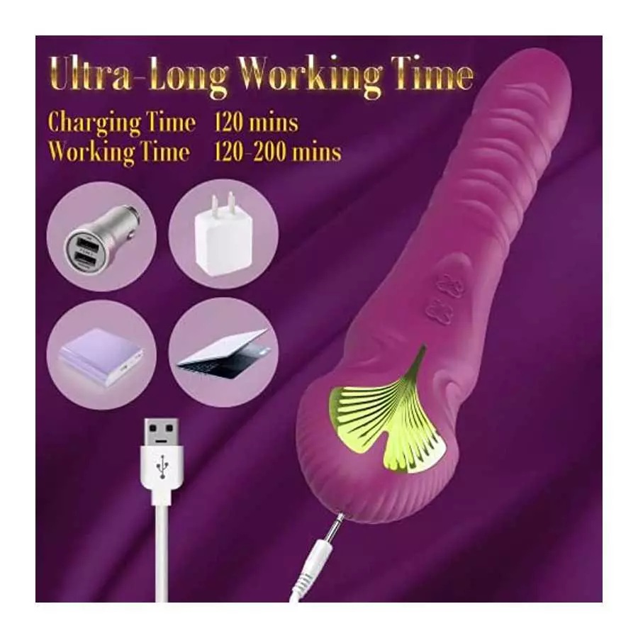 Vibrating G-Spot Dildo Vibrator Clitoral Vagina Anal Stimulator with 10 Powerful Vibration Modes, Waterproof Rechargable Persona