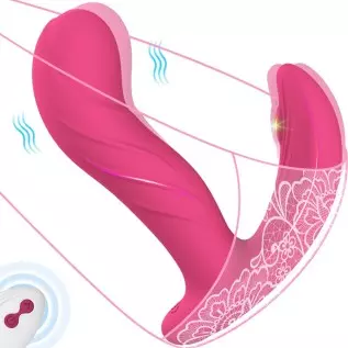 Finger Wiggling Wearable G Spot Vibrator - Denise, Whisper-Quiet Panty Vibrator with Remote Control, 3 Wiggling & 10 Vibrating B