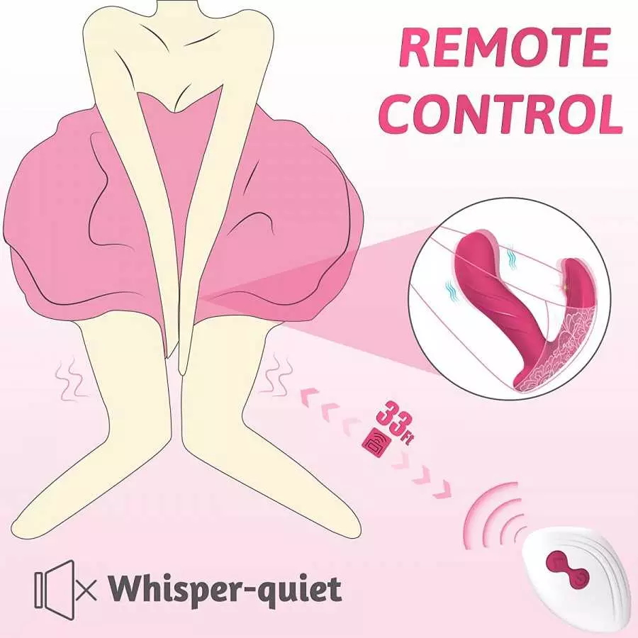 Finger Wiggling Wearable G Spot Vibrator - Denise, Whisper-Quiet Panty Vibrator with Remote Control, 3 Wiggling & 10 Vibrating B