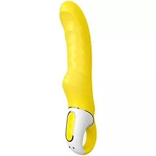 Satisfyer Yummy Sunshine G-Spot Vibrator - Vibrating Dildo, Ribbed Shaft, 12 Vibration Programs, Retaining Ring - Soft Silicone,