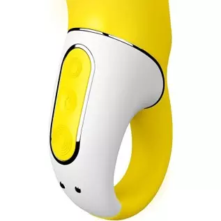 Satisfyer Yummy Sunshine G-Spot Vibrator - Vibrating Dildo, Ribbed Shaft, 12 Vibration Programs, Retaining Ring - Soft Silicone,