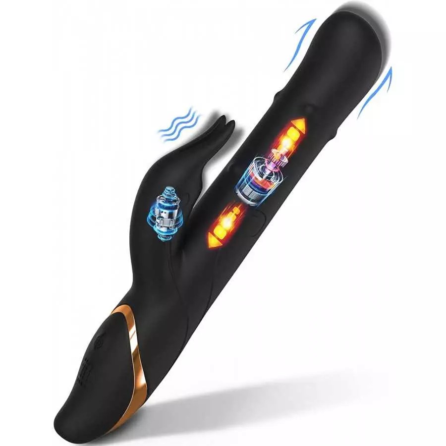 Sexpplis Rabbit Vibrator for Women Rolling Beads with 21 Modes & 7 Speeds Waterproof G-spot Dildos for Female Sex Toys Pink