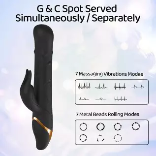 Sexpplis Rabbit Vibrator for Women Rolling Beads with 21 Modes & 7 Speeds Waterproof G-spot Dildos for Female Sex Toys Pink Sexpplis Rabbit Vibrator for Women Rolling Beads with 21 Modes & 7 Speeds Waterproof G-spot Dildos for Female Sex Toys Pink