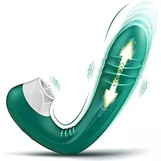 Thrusting G-spot Anal Vibrator for Women, Realistic Clitoris Licking Dildo Prostate Massager with 10 Telescopic & Licking Modes,