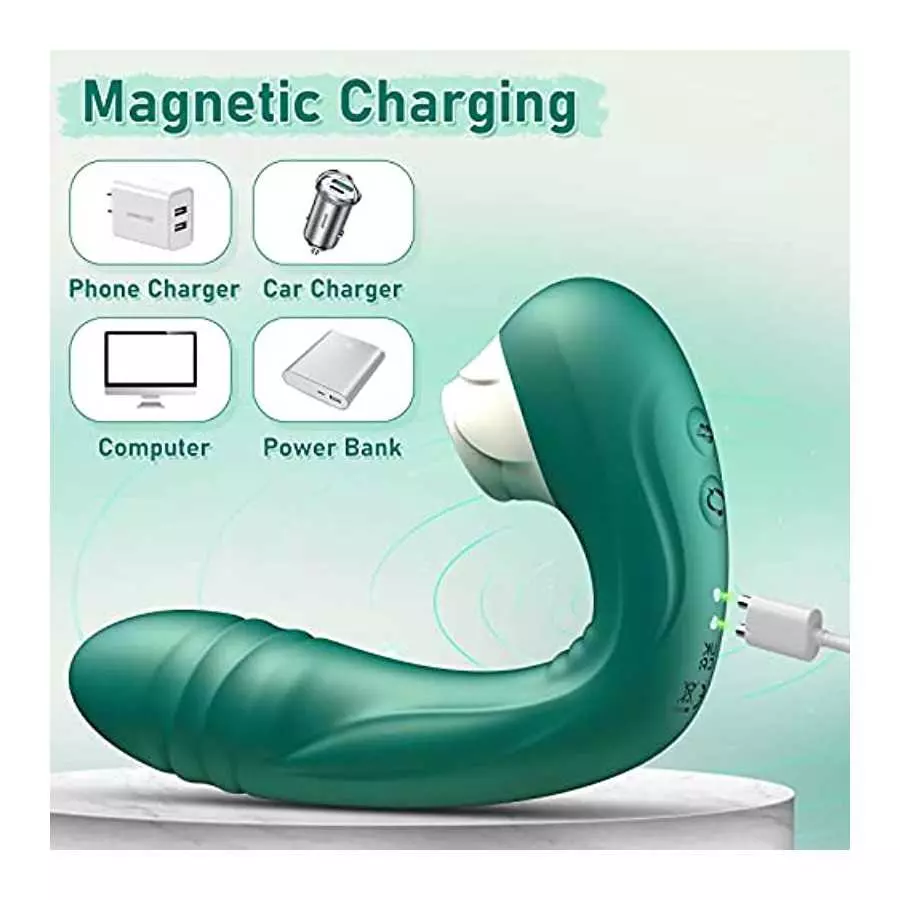 Thrusting G-spot Anal Vibrator for Women, Realistic Clitoris Licking Dildo Prostate Massager with 10 Telescopic & Licking Modes,