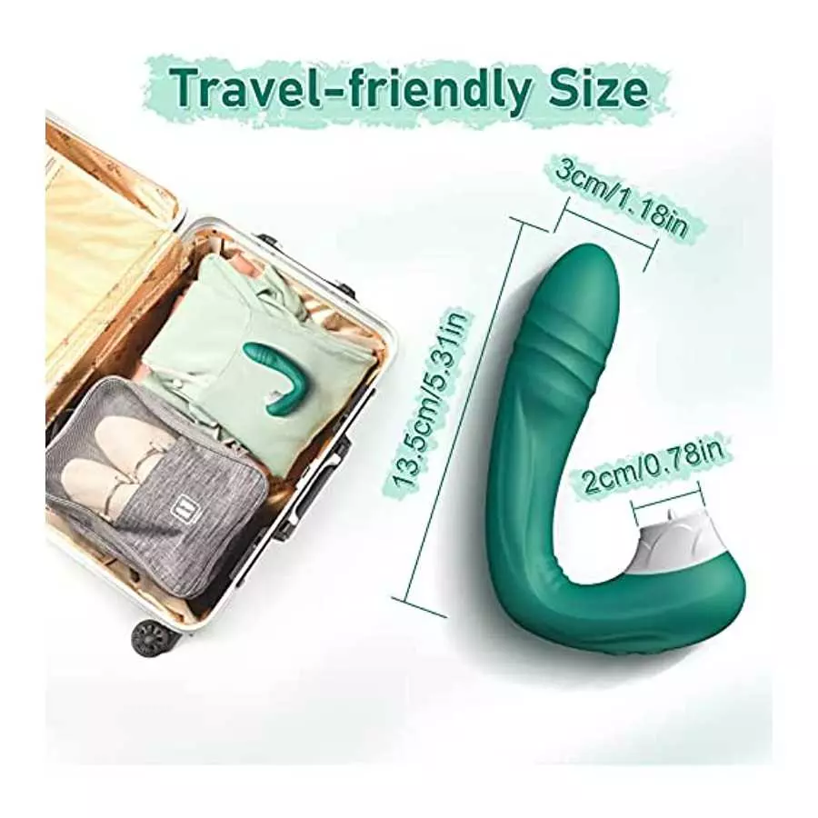 Thrusting G-spot Anal Vibrator for Women, Realistic Clitoris Licking Dildo Prostate Massager with 10 Telescopic & Licking Modes,