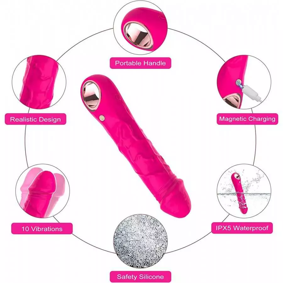 LUGAGA G Spot Vibrator Realistic Dildos for Women with 10 Vibration Modes, Clitoral Vibrators Vaginal Nipple Anal Clitoris Massa