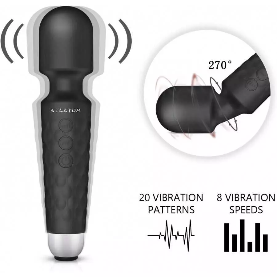 Powerful Vibrator, G-Spot Cordless Rechargeable Sex Toy with 8 Speeds & 20 Patterns, Quiet & Mini Clit Vibrator, Clitoris Stimul