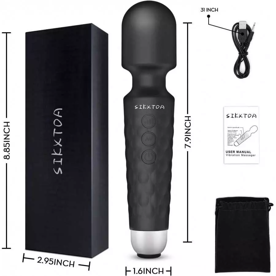 Powerful Vibrator, G-Spot Cordless Rechargeable Sex Toy with 8 Speeds & 20 Patterns, Quiet & Mini Clit Vibrator, Clitoris Stimul