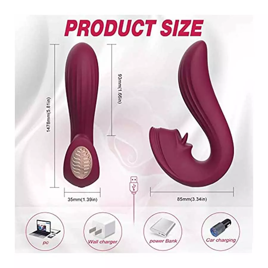MIURSHAK Clitoris G-spot Dildo Rabbit Stimulation Vibrator Sex Adult Couples Toy for Women, USB Rechargeable Realistic Tongue Li