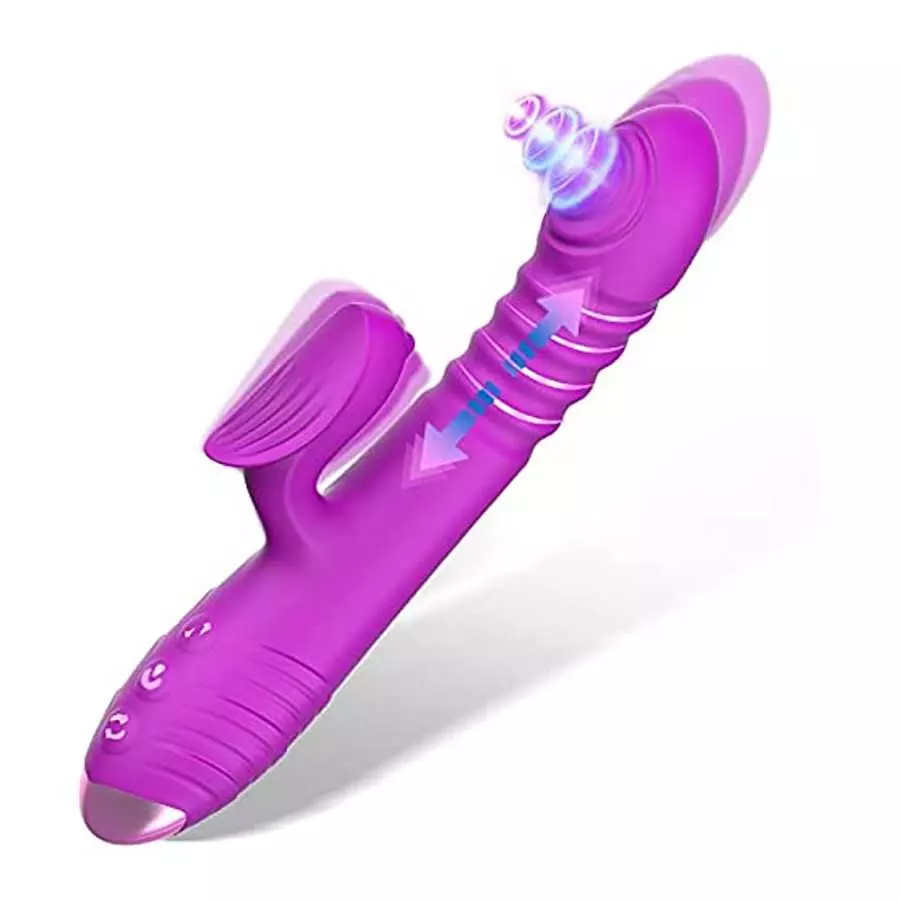 3 in 1 Thrusting G Spot Vibrator Clitoral Stimulator Massager, Rabbit Dildo Vibrator with 8 Flapping & 5 Telescopic Speeds Vagin 3 in 1 Thrusting G Spot Vibrator Clitoral Stimulator Massager, Rabbit Dildo Vibrator with 8 Flapping & 5 Telescopic Speeds Vagin