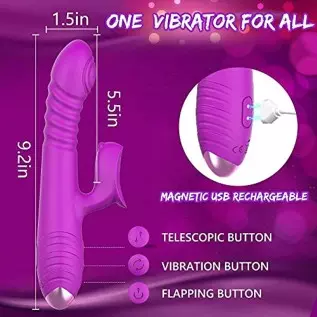 3 in 1 Thrusting G Spot Vibrator Clitoral Stimulator Massager, Rabbit Dildo Vibrator with 8 Flapping & 5 Telescopic Speeds Vagin 3 in 1 Thrusting G Spot Vibrator Clitoral Stimulator Massager, Rabbit Dildo Vibrator with 8 Flapping & 5 Telescopic Speeds Vagin