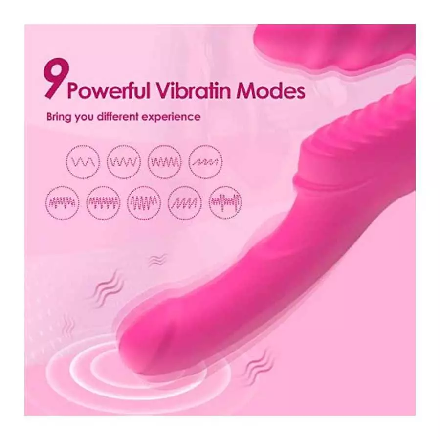 G-Spot Vibrator Sex Toys for Women - 2 in 1 Vibrators Dildo Rose Sex Toy for Woman Vibrating Toys Dildos Adult Toy with 9 Vibrat