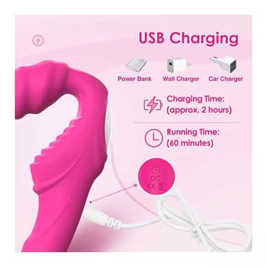 G-Spot Vibrator Sex Toys for Women - 2 in 1 Vibrators Dildo Rose Sex Toy for Woman Vibrating Toys Dildos Adult Toy with 9 Vibrat