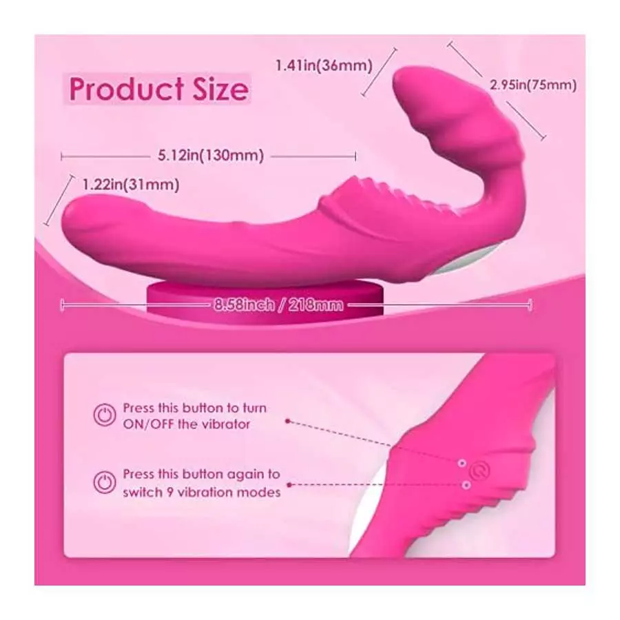 G-Spot Vibrator Sex Toys for Women - 2 in 1 Vibrators Dildo Rose Sex Toy for Woman Vibrating Toys Dildos Adult Toy with 9 Vibrat