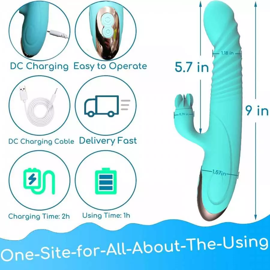 Handheld Portable Rechargeable Realistic Rabbit Vibrators for Women 9 Inch Vibrating Toys for Woman Pleasure 3 Motor 8 Speeds Vi