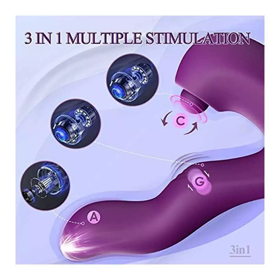 Adult Sex Toys Vibrator for Woman- 3 in 1 Wearable G Spot Clitoral Vibrators with 5 Pulsating & Tapping & 10 Vibrating Modes,Cli