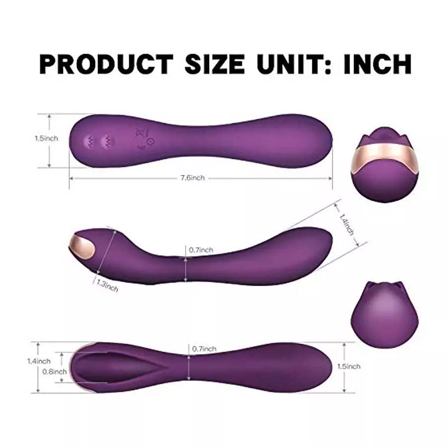LoveTime Bendable Clitoral Vibrator for G Spot Dual Head Dildo Vibrator Rechargeable Clitoris Stimulator for Vagina Anal Stimula