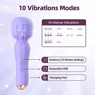Massage Wand Vibrator - Women Sex Toys, G-Spot Clitoral Stimulator,10 Vibration Patterns, Quiet & Waterproof, Rechargeable Femal Massage Wand Vibrator - Women Sex Toys, G-Spot Clitoral Stimulator,10 Vibration Patterns, Quiet & Waterproof, Rechargeable Femal