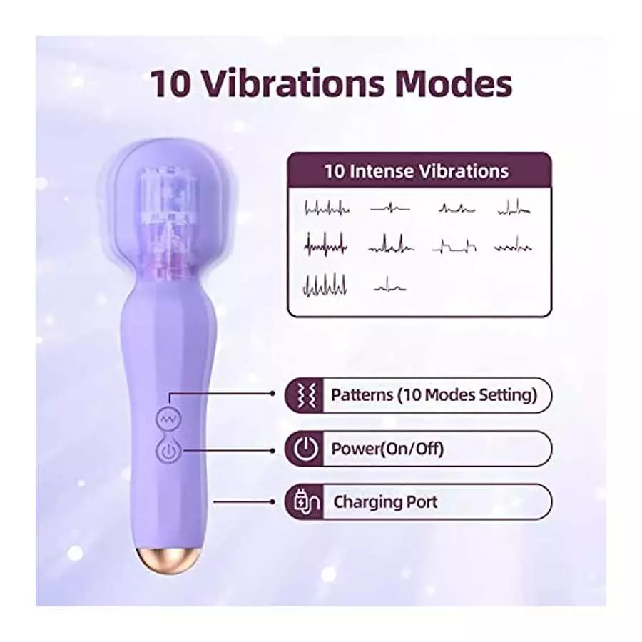 Massage Wand Vibrator - Women Sex Toys, G-Spot Clitoral Stimulator,10 Vibration Patterns, Quiet & Waterproof, Rechargeable Femal