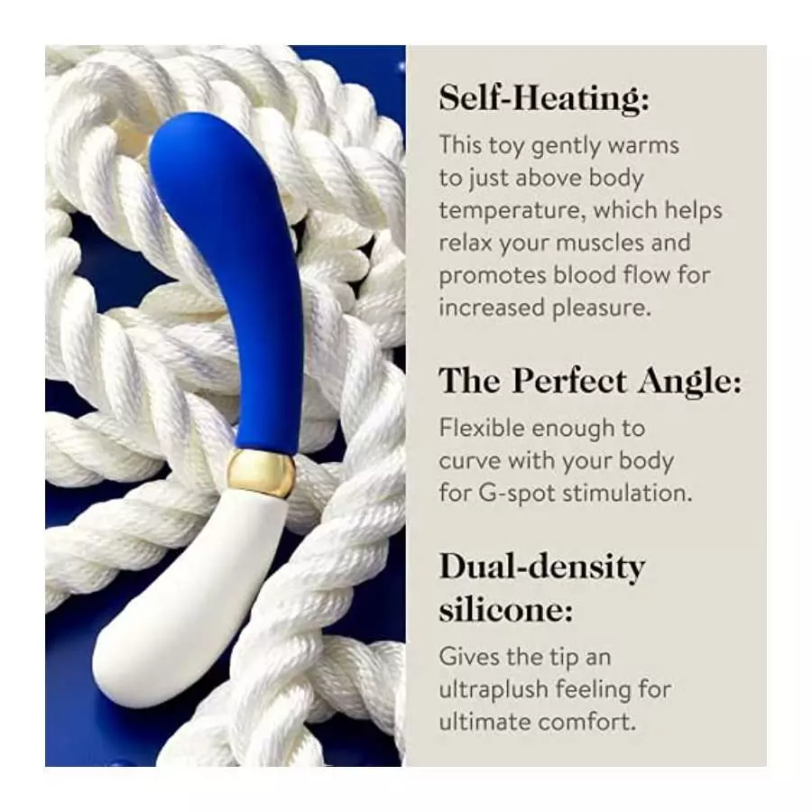 goop Ultraplush Self-Heating G-Spot Vibrator - Rechargeable & Water-Resistant with 10 Vibration Modes & Self-Heating Function - 