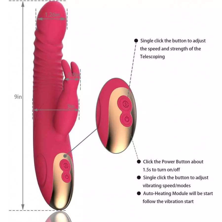 G Spot Rabbit Vibrator Dildo for Women Bunny Ears Women Vibrator for Nipple G Spot Clitoral Stimulation Rechargeable Vibrating D