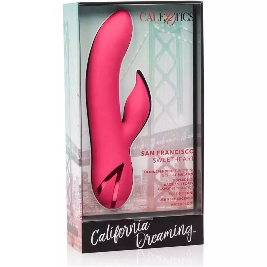 CalExotics California Dreaming San Francisco Sweetheart - Silicone Rabbit Vibrator – Waterproof G Spot Sex Toys for Couples – 10