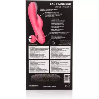 CalExotics California Dreaming San Francisco Sweetheart - Silicone Rabbit Vibrator – Waterproof G Spot Sex Toys for Couples – 10