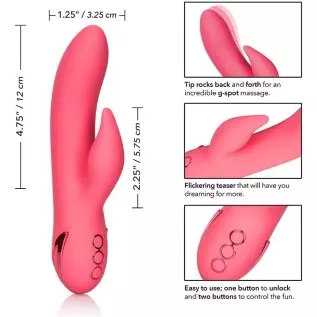 CalExotics California Dreaming San Francisco Sweetheart - Silicone Rabbit Vibrator – Waterproof G Spot Sex Toys for Couples – 10