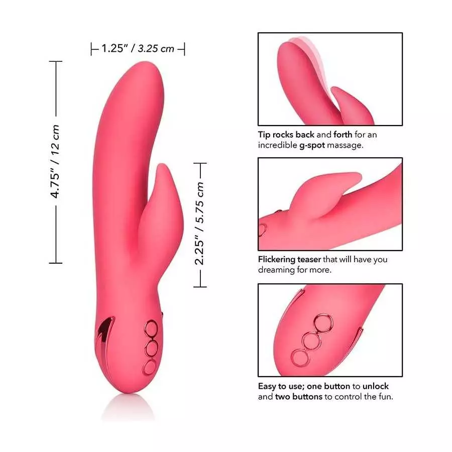 CalExotics California Dreaming San Francisco Sweetheart - Silicone Rabbit Vibrator – Waterproof G Spot Sex Toys for Couples – 10