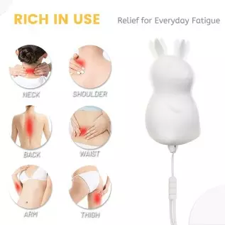 Powerful 21 Vibration Waterproof Handheld Wireless Silicone Rabbit Massager for Breast Arms Neck Legs Back Spine Shoulder Waist 