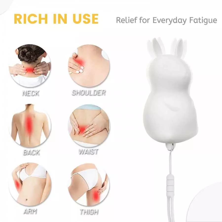 Powerful 21 Vibration Waterproof Handheld Wireless Silicone Rabbit Massager for Breast Arms Neck Legs Back Spine Shoulder Waist 