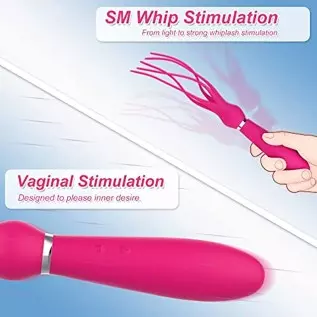 G-spot Dildo Clitoral Vibrator, BDSM Flogger for Women Orgasm, Adorime 2 in 1 Octopus Adult Games Whip Teasing Massager with 9 V G-spot Dildo Clitoral Vibrator, BDSM Flogger for Women Orgasm, Adorime 2 in 1 Octopus Adult Games Whip Teasing Massager with 9 V